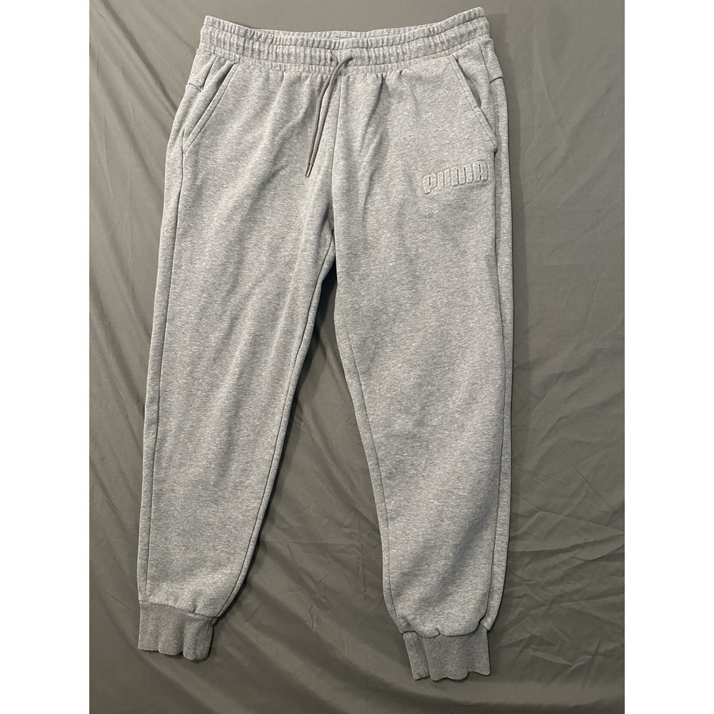 PUMA Mens Gray Fleece Jogger Pants XL Drawstring Pockets Elastic Waist Sweatpant
